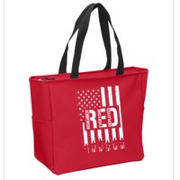 R.E.D Remember Everyone Deployed Red Friday Zip Tote Bag