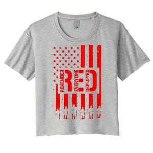 R.E.D Remember Everyone Deployed Red Friday Women's Crop Top Tee