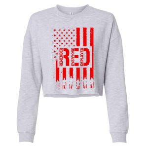 R.E.D Remember Everyone Deployed Red Friday Cropped Pullover Crew