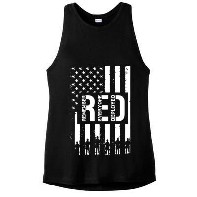 R.E.D Remember Everyone Deployed Red Friday Flag Ladies PosiCharge Tri-Blend Wicking Tank