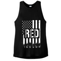R.E.D Remember Everyone Deployed Red Friday Flag Ladies PosiCharge Tri-Blend Wicking Tank