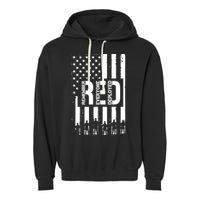 R.E.D Remember Everyone Deployed Red Friday Flag Garment-Dyed Fleece Hoodie