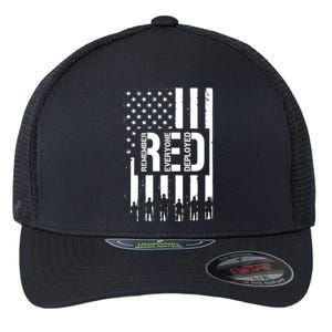 R.E.D Remember Everyone Deployed Red Friday Flag Flexfit Unipanel Trucker Cap