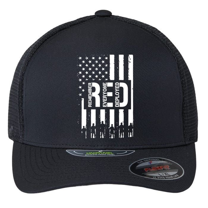 R.E.D Remember Everyone Deployed Red Friday Flag Flexfit Unipanel Trucker Cap