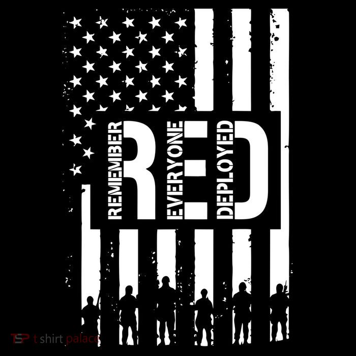 R.E.D Remember Everyone Deployed Red Friday Flag Sustainable Beanie