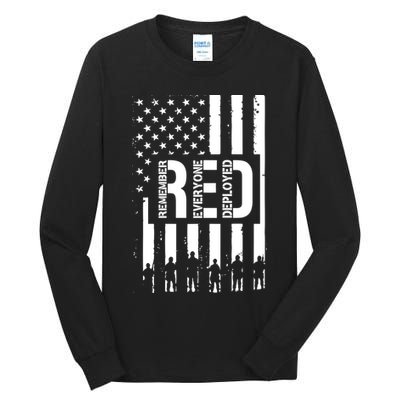 R.E.D Remember Everyone Deployed Red Friday Flag Tall Long Sleeve T-Shirt