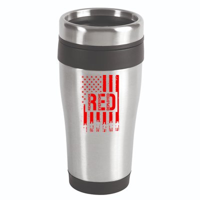 R.E.D Remember Everyone Deployed Red Friday Flag 16oz Travel Tumbler