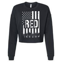 R.E.D Remember Everyone Deployed Red Friday Flag Cropped Pullover Crew