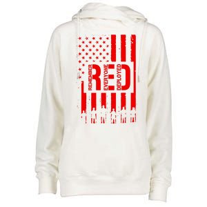 R.E.D Remember Everyone Deployed Red Friday Flag Womens Funnel Neck Pullover Hood