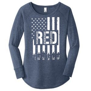 R.E.D Remember Everyone Deployed Red Friday Flag Women's Perfect Tri Tunic Long Sleeve Shirt