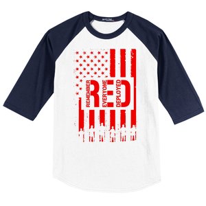 R.E.D Remember Everyone Deployed Red Friday Flag Baseball Sleeve Shirt