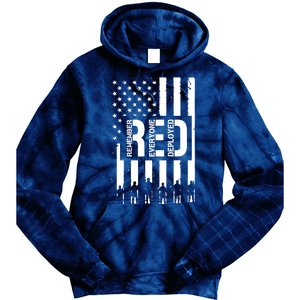 R.E.D Remember Everyone Deployed Red Friday Flag Tie Dye Hoodie