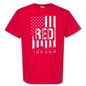 R.E.D Remember Everyone Deployed Red Friday Flag Garment-Dyed Heavyweight T-Shirt