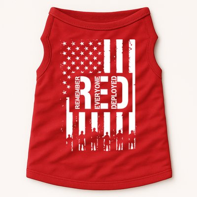 R.E.D Remember Everyone Deployed Red Friday Flag Doggie Tank