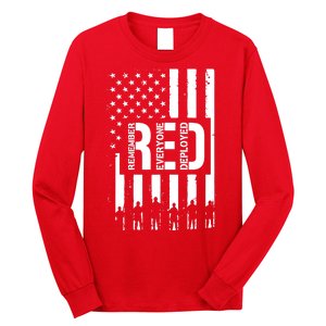 R.E.D Remember Everyone Deployed Red Friday Flag Long Sleeve Shirt