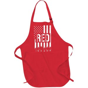 R.E.D Remember Everyone Deployed Red Friday Flag Full-Length Apron With Pockets