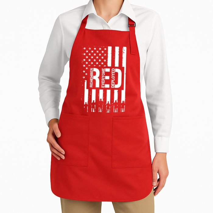 R.E.D Remember Everyone Deployed Red Friday Flag Apron