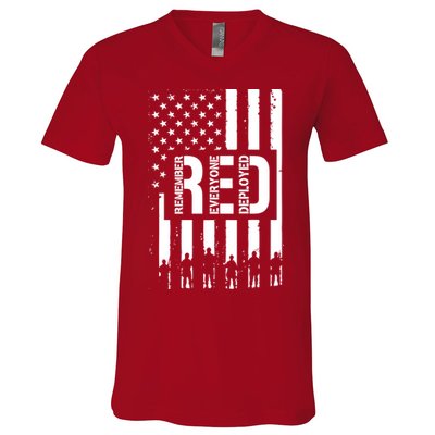 R.E.D Remember Everyone Deployed Red Friday Flag V-Neck T-Shirt