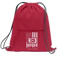 R.E.D Remember Everyone Deployed Red Friday Flag Sweatshirt Cinch Pack Bag