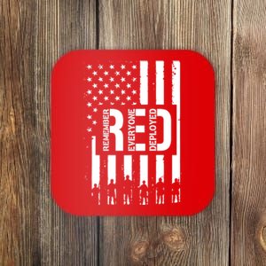 R.E.D Remember Everyone Deployed Red Friday Flag Coaster