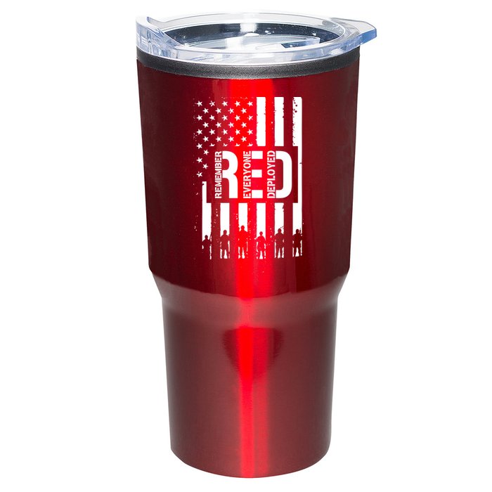R.E.D Remember Everyone Deployed Red Friday Flag Tumbler