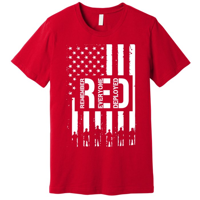 R.E.D Remember Everyone Deployed Red Friday Flag Premium T-Shirt