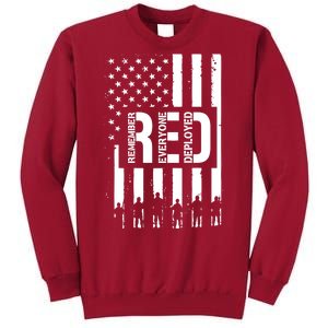 R.E.D Remember Everyone Deployed Red Friday Flag Tall Sweatshirt