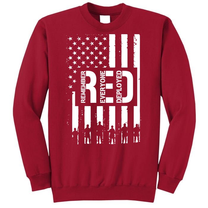 R.E.D Remember Everyone Deployed Red Friday Flag Tall Sweatshirt