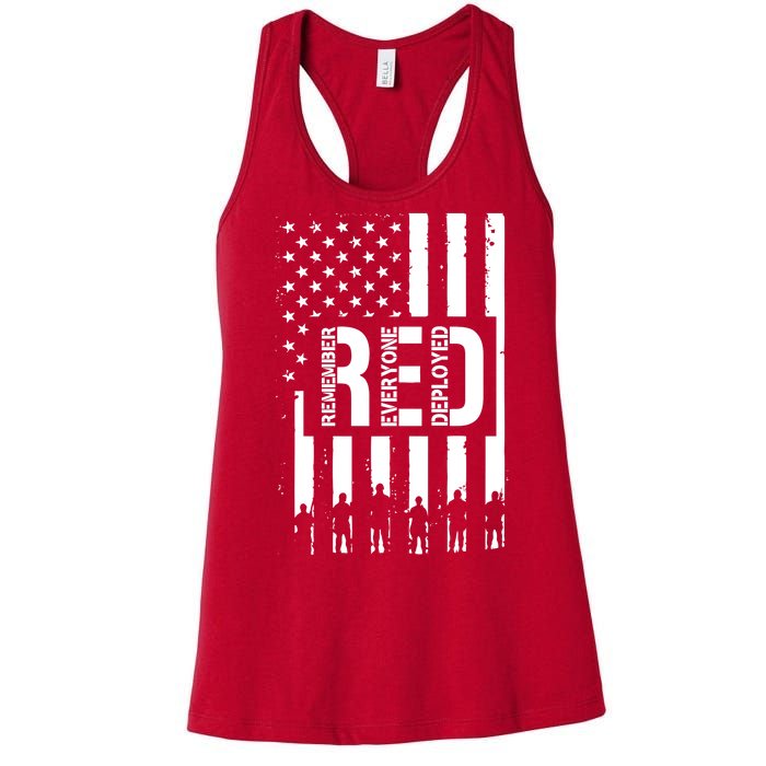 R.E.D Remember Everyone Deployed Red Friday Flag Women's Racerback Tank