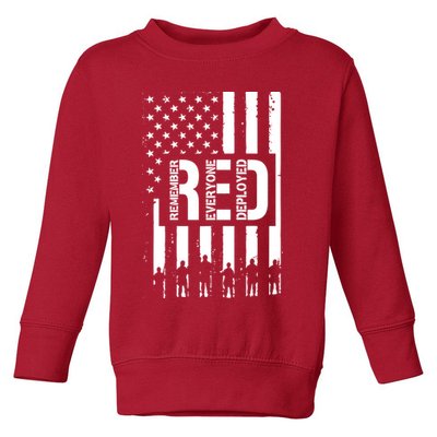 R.E.D Remember Everyone Deployed Red Friday Flag Toddler Sweatshirt