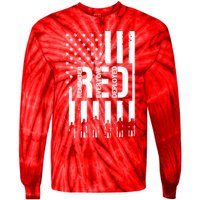 R.E.D Remember Everyone Deployed Red Friday Flag Tie-Dye Long Sleeve Shirt