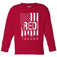 R.E.D Remember Everyone Deployed Red Friday Flag Toddler Long Sleeve Shirt