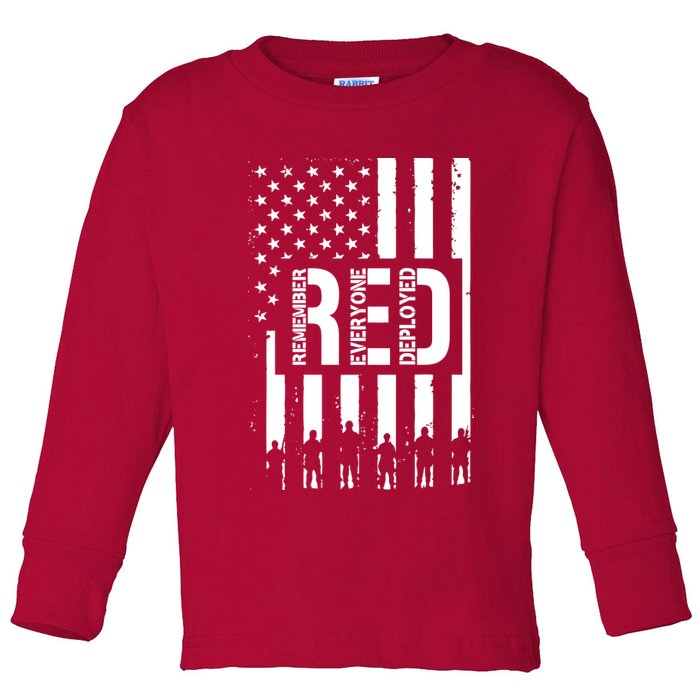 R.E.D Remember Everyone Deployed Red Friday Flag Toddler Long Sleeve Shirt