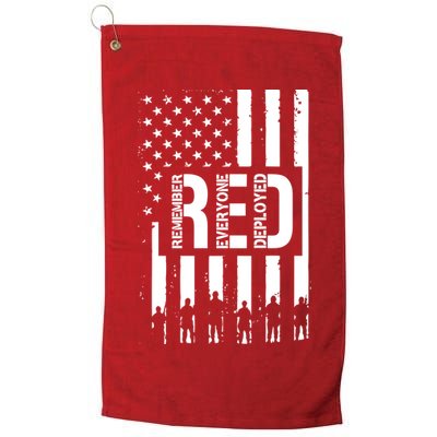 R.E.D Remember Everyone Deployed Red Friday Flag Golf Towel