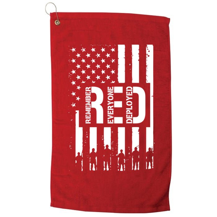 R.E.D Remember Everyone Deployed Red Friday Flag Golf Towel