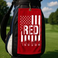 R.E.D Remember Everyone Deployed Red Friday Flag Golf Towel