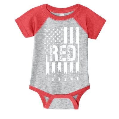 R.E.D Remember Everyone Deployed Red Friday Flag Infant Baby Jersey Bodysuit
