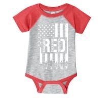 R.E.D Remember Everyone Deployed Red Friday Flag Infant Baby Jersey Bodysuit