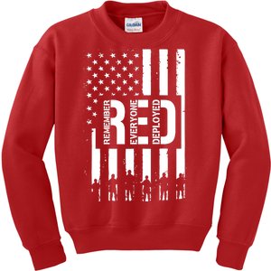 R.E.D Remember Everyone Deployed Red Friday Flag Kids Sweatshirt