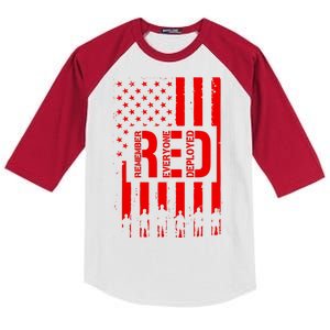 R.E.D Remember Everyone Deployed Red Friday Flag Kids Colorblock Raglan Jersey