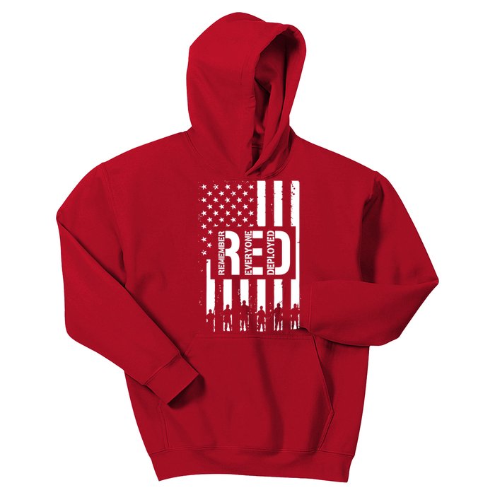 R.E.D Remember Everyone Deployed Red Friday Flag Kids Hoodie