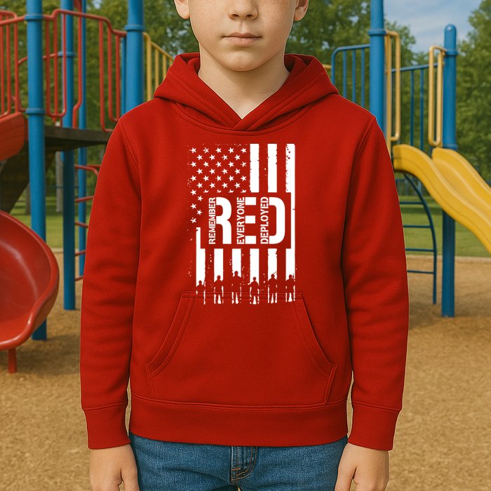 R.E.D Remember Everyone Deployed Red Friday Flag Kids Hoodie