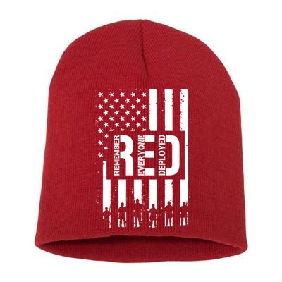R.E.D Remember Everyone Deployed Red Friday Flag Short Acrylic Beanie