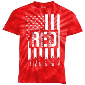 R.E.D Remember Everyone Deployed Red Friday Flag Kids Tie-Dye T-Shirt