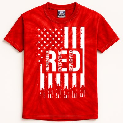 R.E.D Remember Everyone Deployed Red Friday Flag Kids Tie-Dye T-Shirt