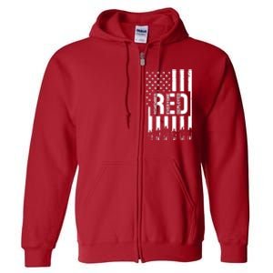 R.E.D Remember Everyone Deployed Red Friday Flag Full Zip Hoodie