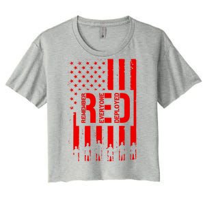 R.E.D Remember Everyone Deployed Red Friday Flag Women's Crop Top Tee