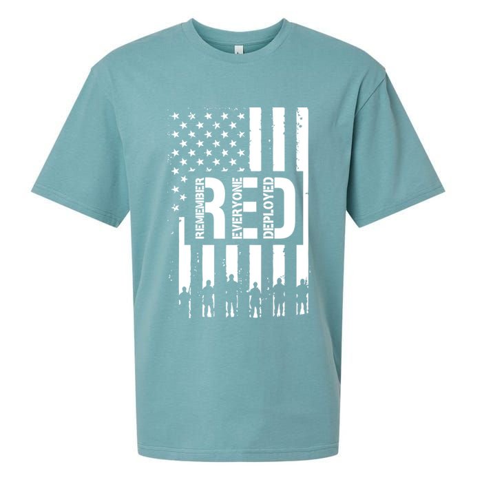 R.E.D Remember Everyone Deployed Red Friday Flag Sueded Cloud Jersey T-Shirt