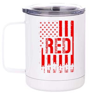 R.E.D Remember Everyone Deployed Red Friday Flag 12 oz Stainless Steel Tumbler Cup