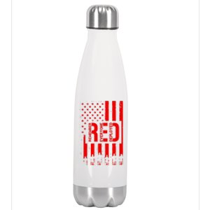 R.E.D Remember Everyone Deployed Red Friday Flag Stainless Steel Insulated Water Bottle